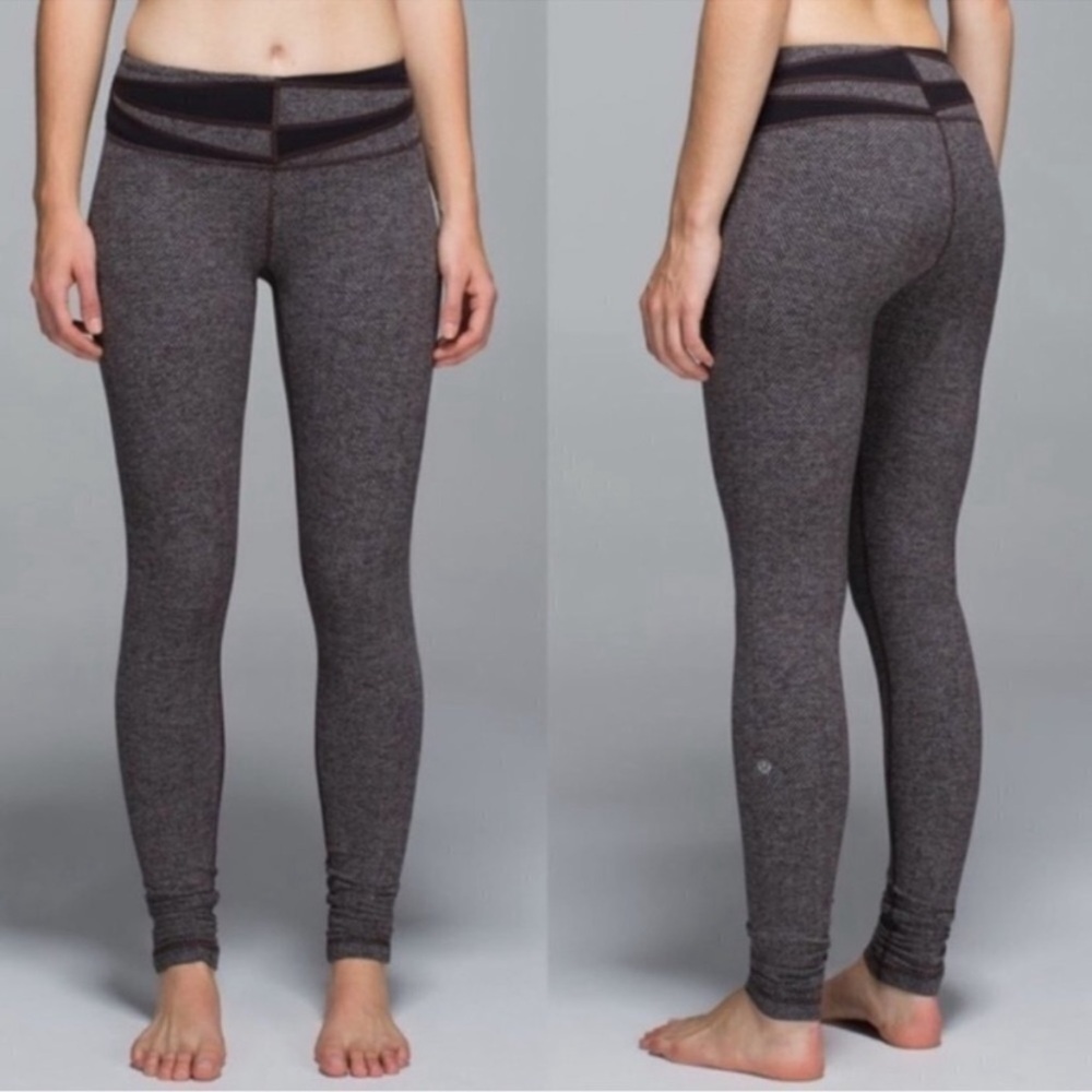 Lululemon Wunder Under Pant Giant Herringbone Black Heathered Black/Wi14 Quilt